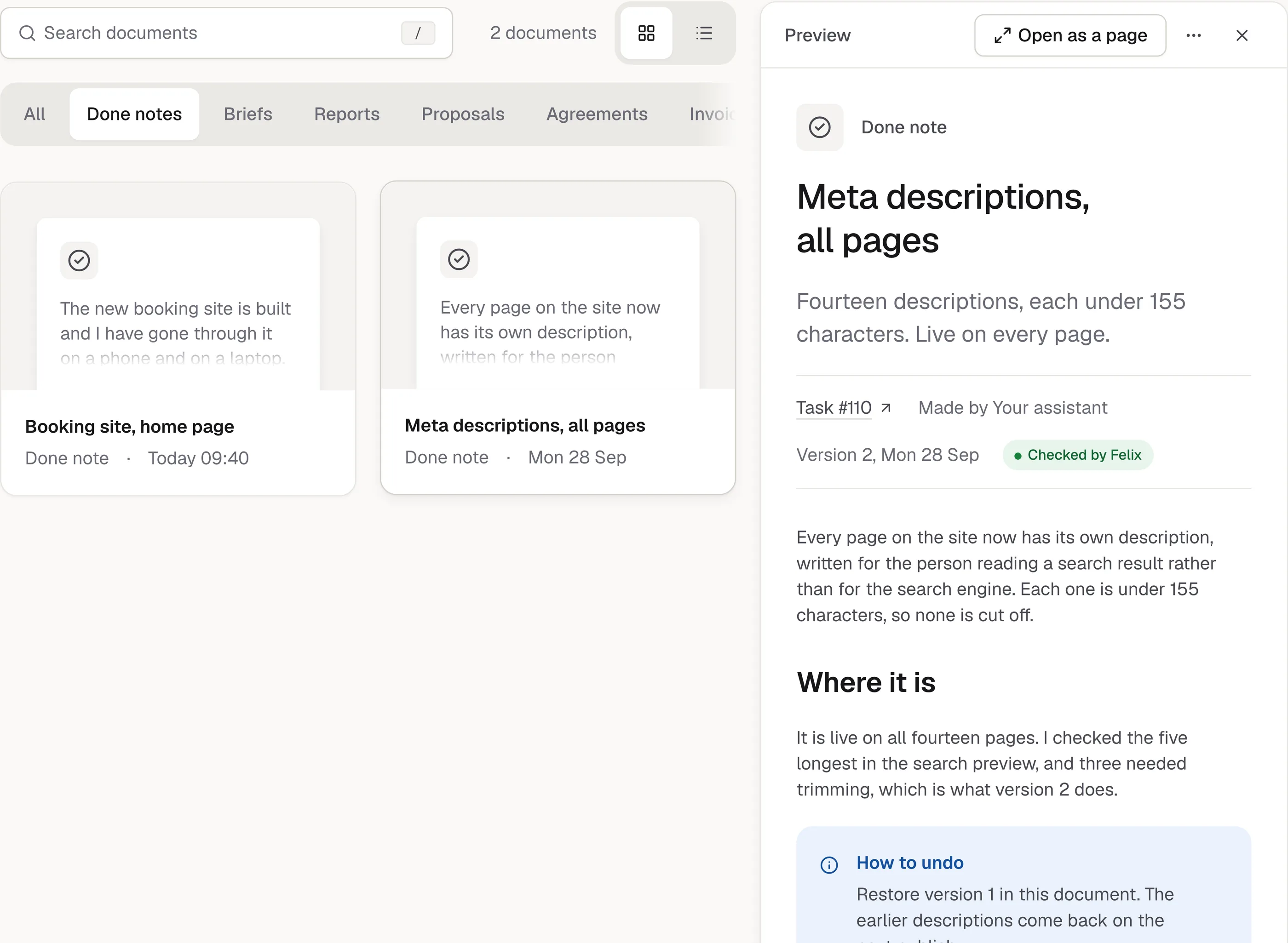 Demo, example data: a small crop of the portal for this step.