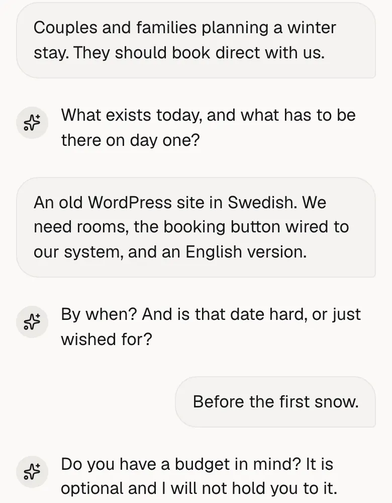 Demo, example data: a small crop of the portal for this step.